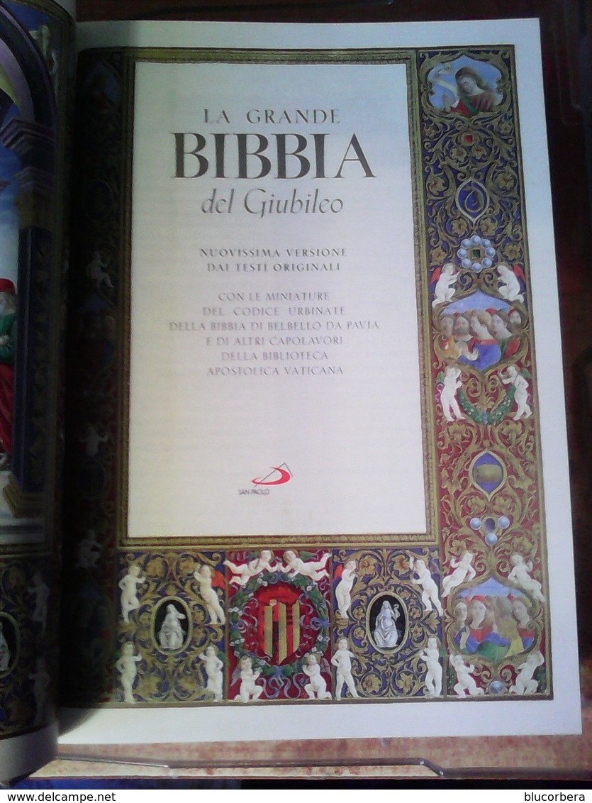 LA GRANDE BIBBIA DEL GIUBILEO 1^ EDIZIONE 25.1.1997 IN FOGLIO PELLE ROSSA CON FREGI ORO SAN PAOLO + REGISTRO DI FAMIGLIA - Collections