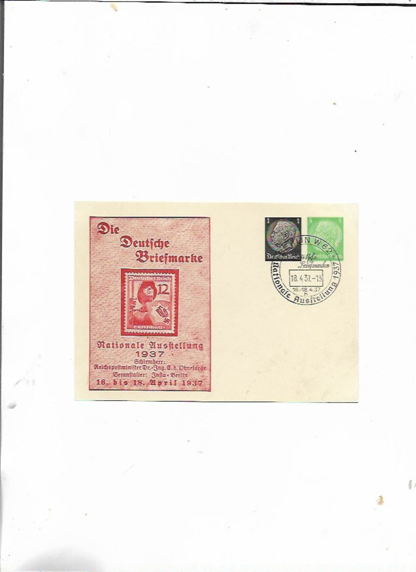Karte/Die Deutsche Briefmarke/Nationale Austellung 1937! - Briefe U. Dokumente