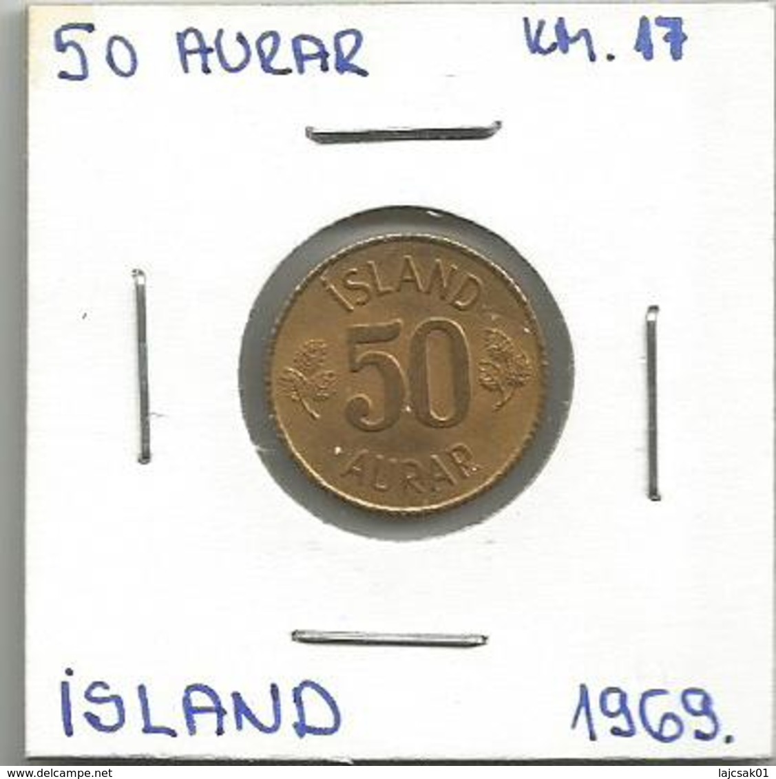 A1 Iceland 50 Aurar 1969. KM#17 - Islandia