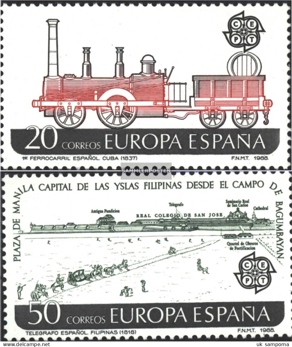 Spain 2828-2829 (complete Issue) Unmounted Mint / Never Hinged 1988 Transportation And Communications - Unused Stamps