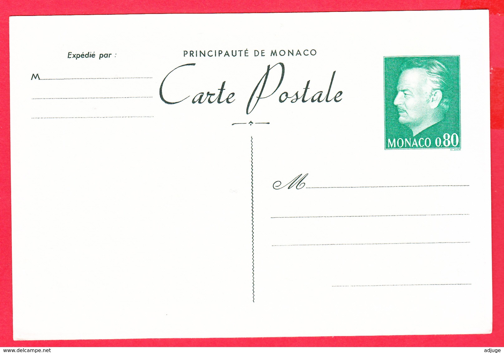 CP- ENTIER POSTAL MONACO -Rainier III  , 0,80F ** 2 SCANS - Postal Stationery