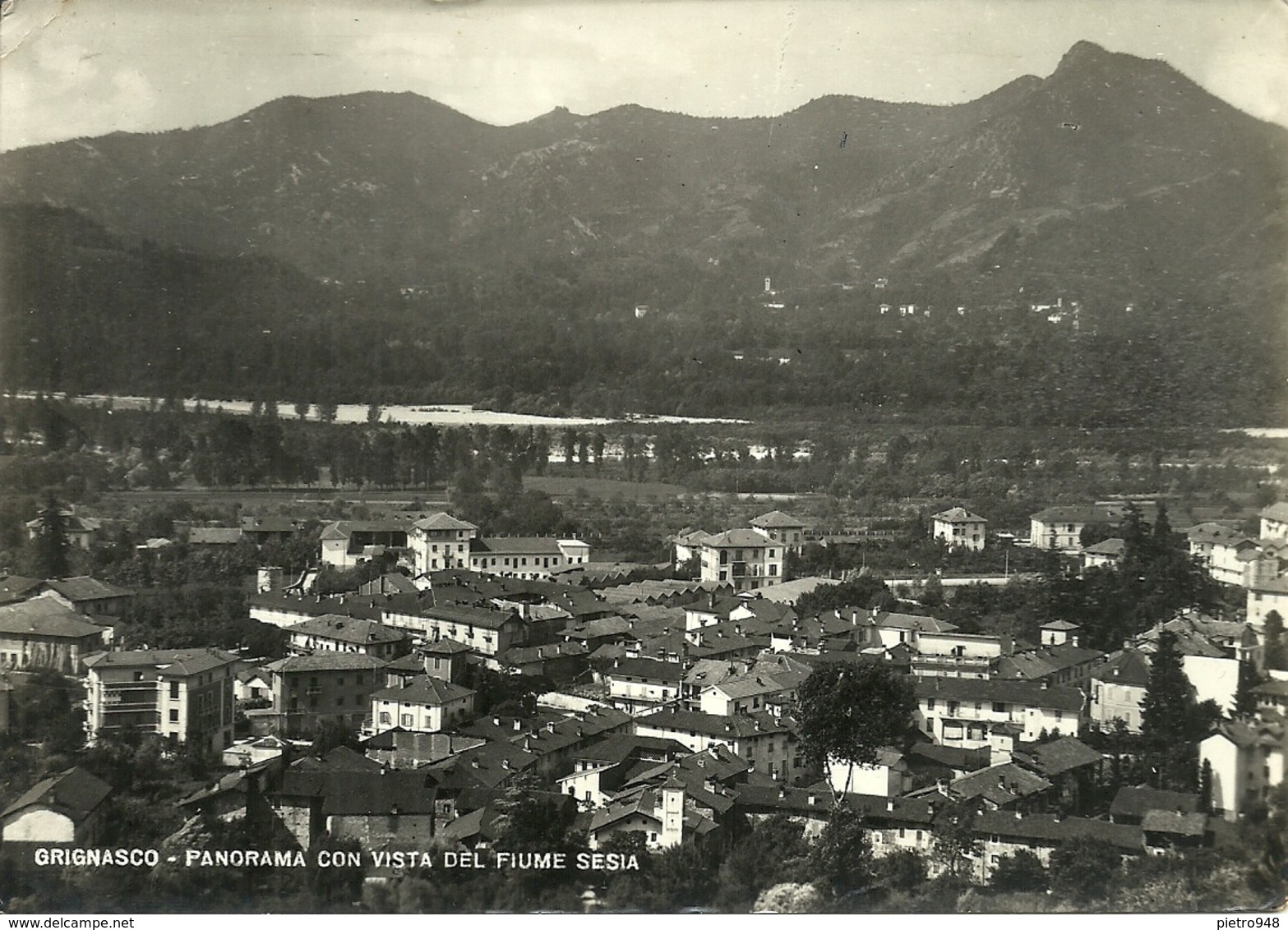 Grignasco (Novara) Scorcio Panoramico E Fiume Sesia Sul Fondo - Novara