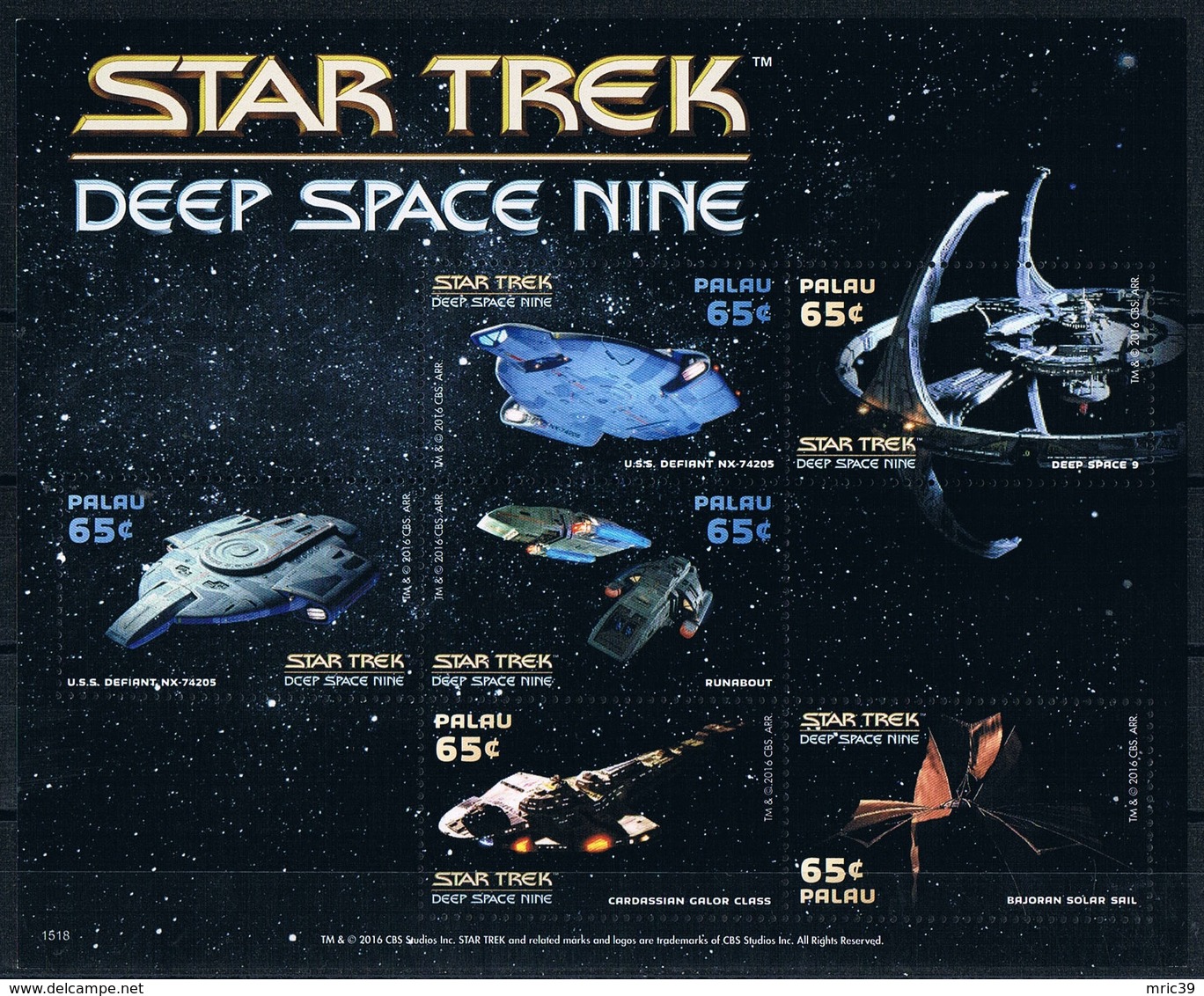 Bloc Sheet Star Trek Deep Space Nine Neuf MNH ** Palau 2015 - Non Classés