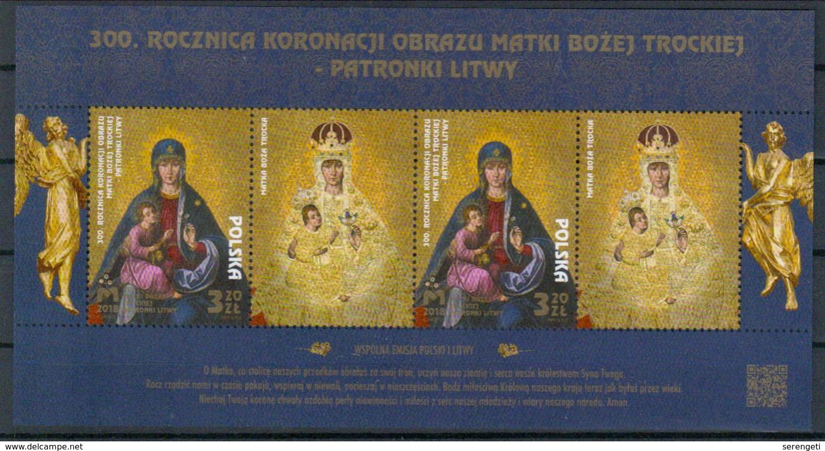 Polen Block 'Gottesmutter Von Trakai, Lit. Patronin' / Poland M/s 'Our Lady Of Trakai, Lithuanian Patroness' **/MNH 2018 - Tableaux