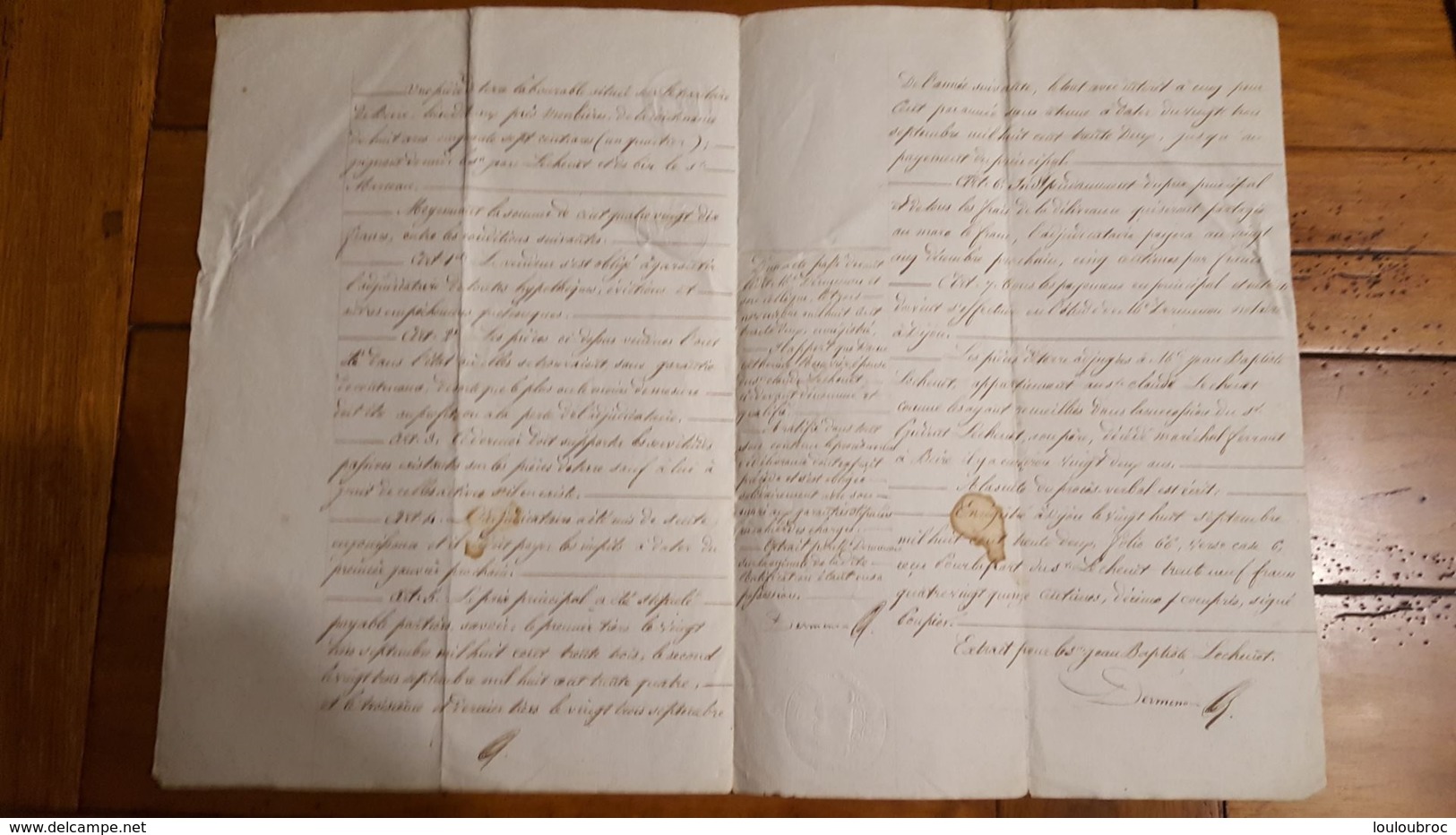 ACTE DE SEPTEMBRE 1832 VENTE DE TERRE A BEIRE LE CHATEL - Historical Documents