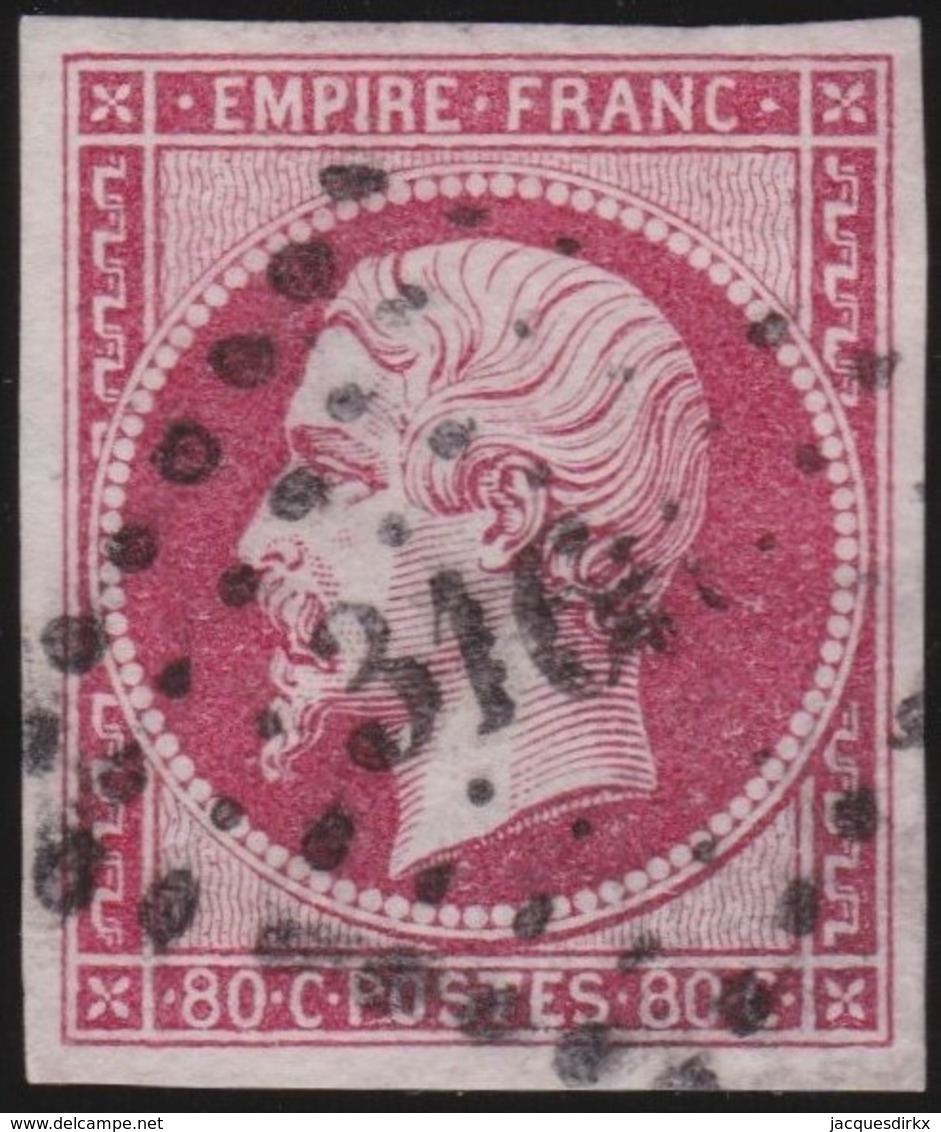 France   .   Yvert    .    17A     .      O      .     Oblitéré - 1853-1860 Napoleon III