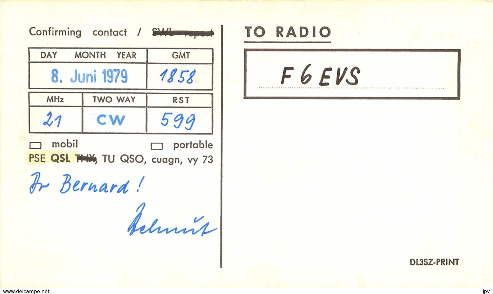 QSL - NUERNBERG - GERMANY - 1979 - Radio Amateur