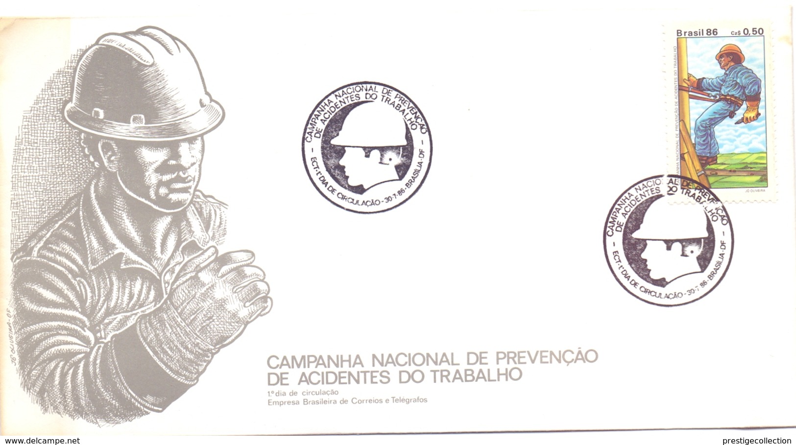 BRASIL NATIONAL CAMPAIGN FOR WORK PREVENTION COVER  FDC  (NOV180168) - FDC