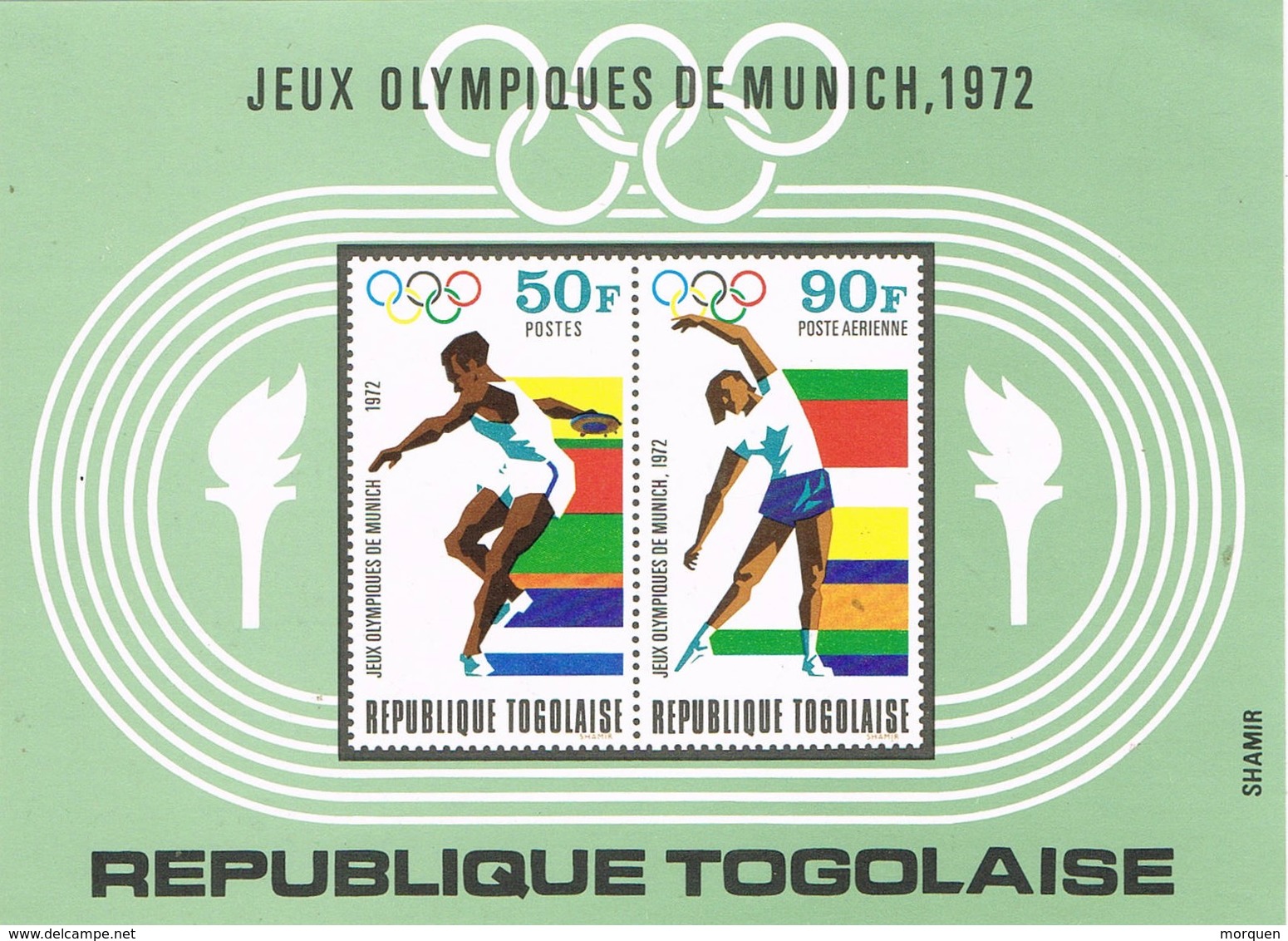 30568. Hojita Aerea Y Terrestre TOGO 1972. Juegos Olimpicos MUNICH 72. Sport. ATHEN, Yvert H-62 ** - Togo (1960-...)
