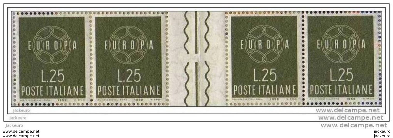 EUROPA 1959 Italie Gutter Pair - Inter Panneaux -zwischensteeg - Interspazio  R  Michel 65 €uros - 1959