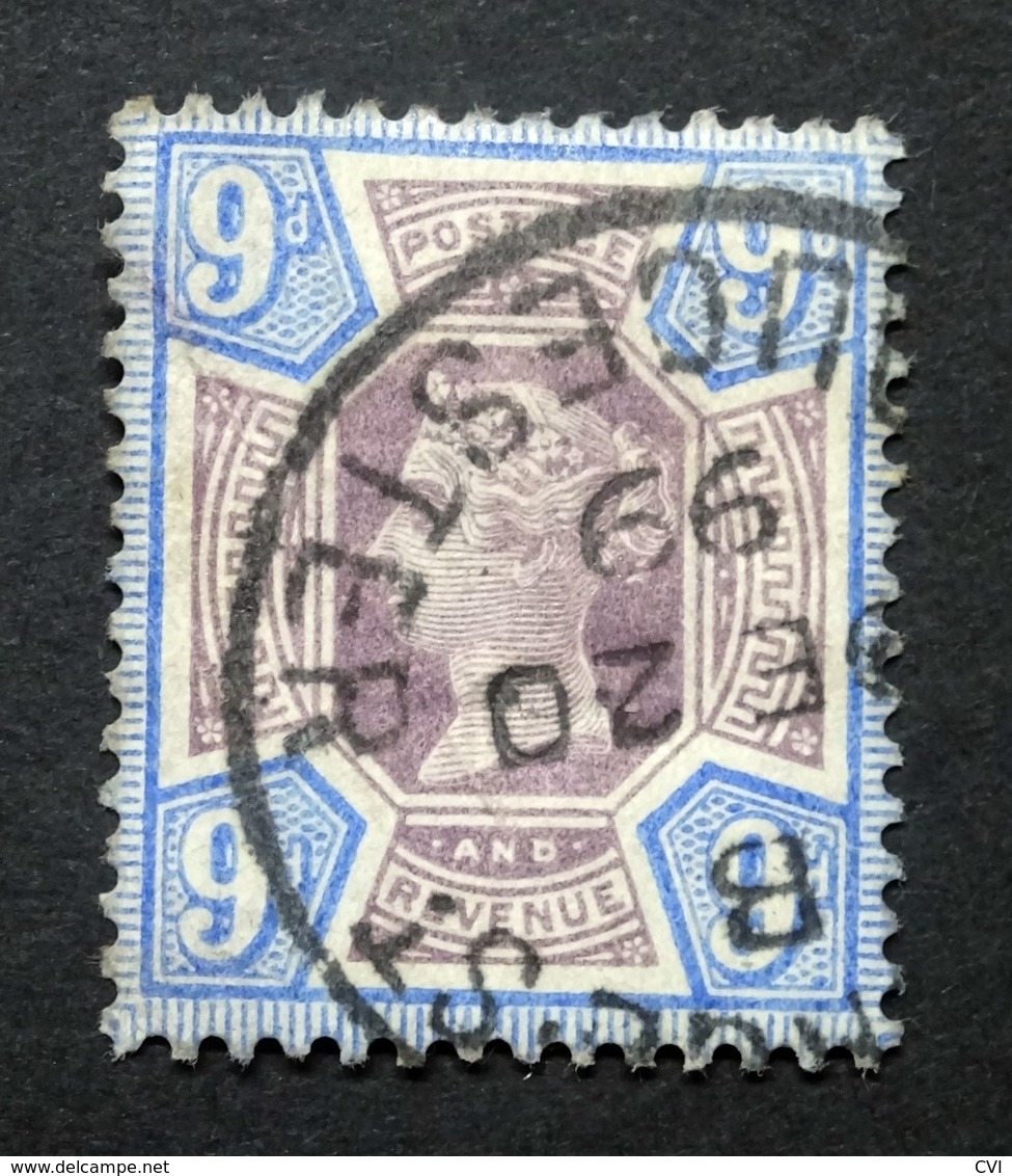 GB QV 1887 SG209/Sc.#120  9d Dull Purple & Blue, JUBILEE ISSUE, GLOUCESTER CDS Postmark, Used. - Used Stamps