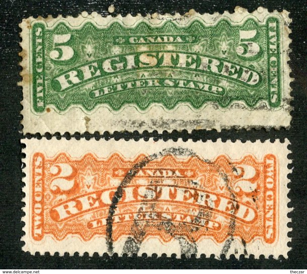 W-7962 Canada 1875  Sc.#F1/2 (o) ( Cat.$17.00 )  - Offers Welcome! - Aangetekend