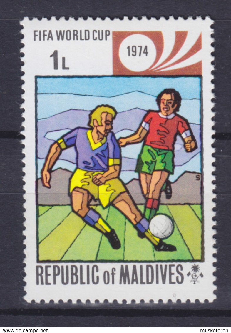 Maldives 1974 Mi. 521 A    1 L Fussballweltmeisterschaft Football World Cup Championship, Germany, MNH** - Maldivas (...-1965)