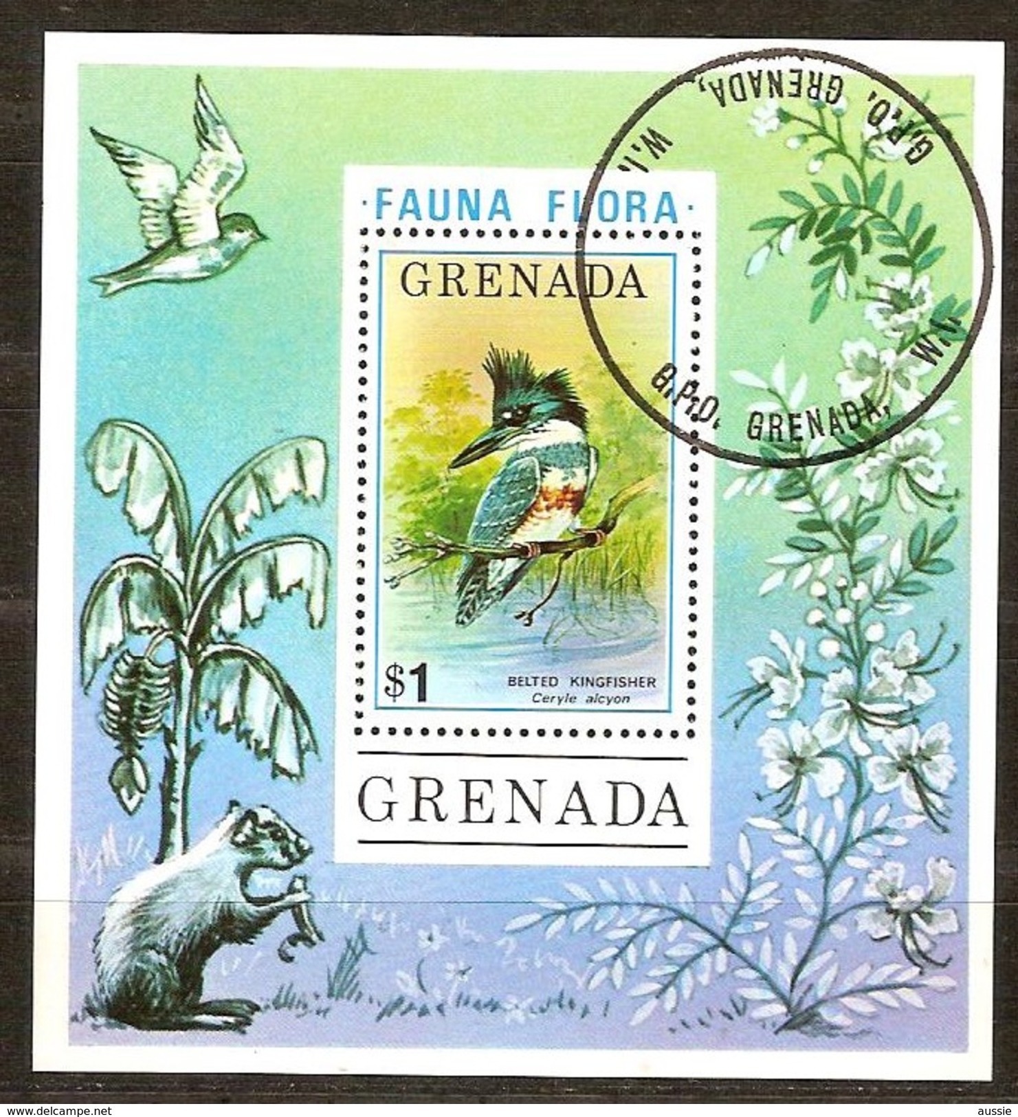 Vogels Oiseaux Grenada 1976 Yvertnr Bloc 48 (°) Used Cote 30 Ff - Grenade (1974-...)