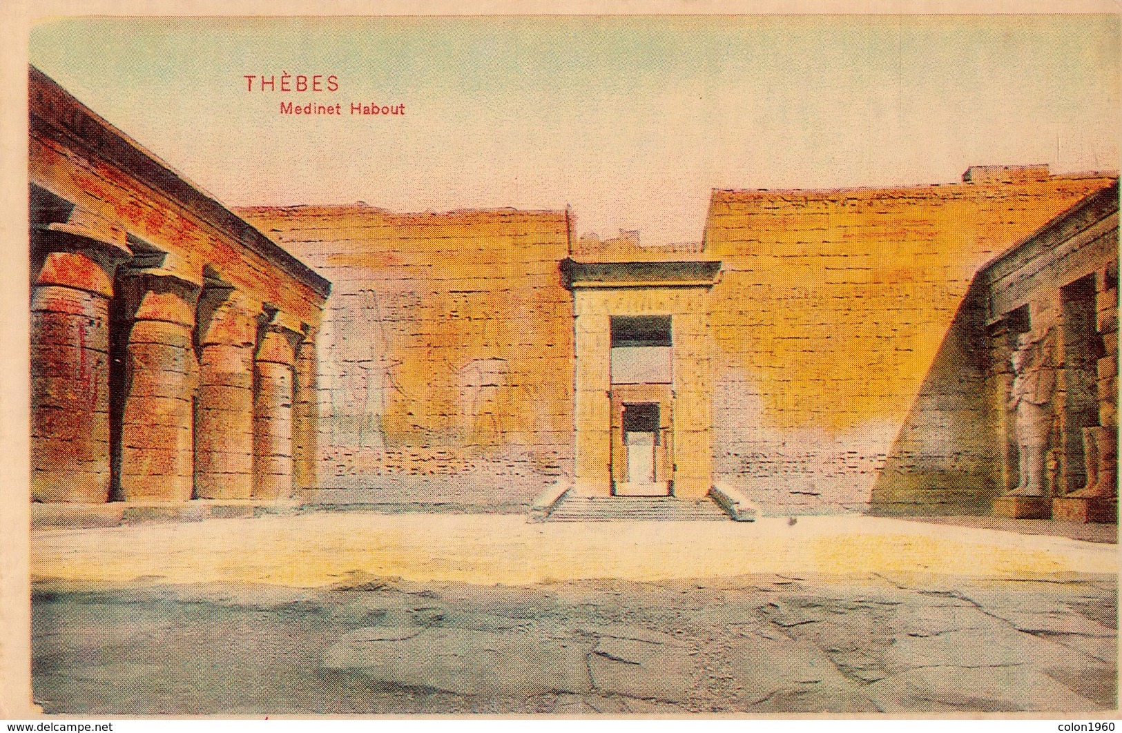 POSTAL ANTIGUA DE EGIPTO, THEBES, MEDINET HABOUT. (344) - Historia