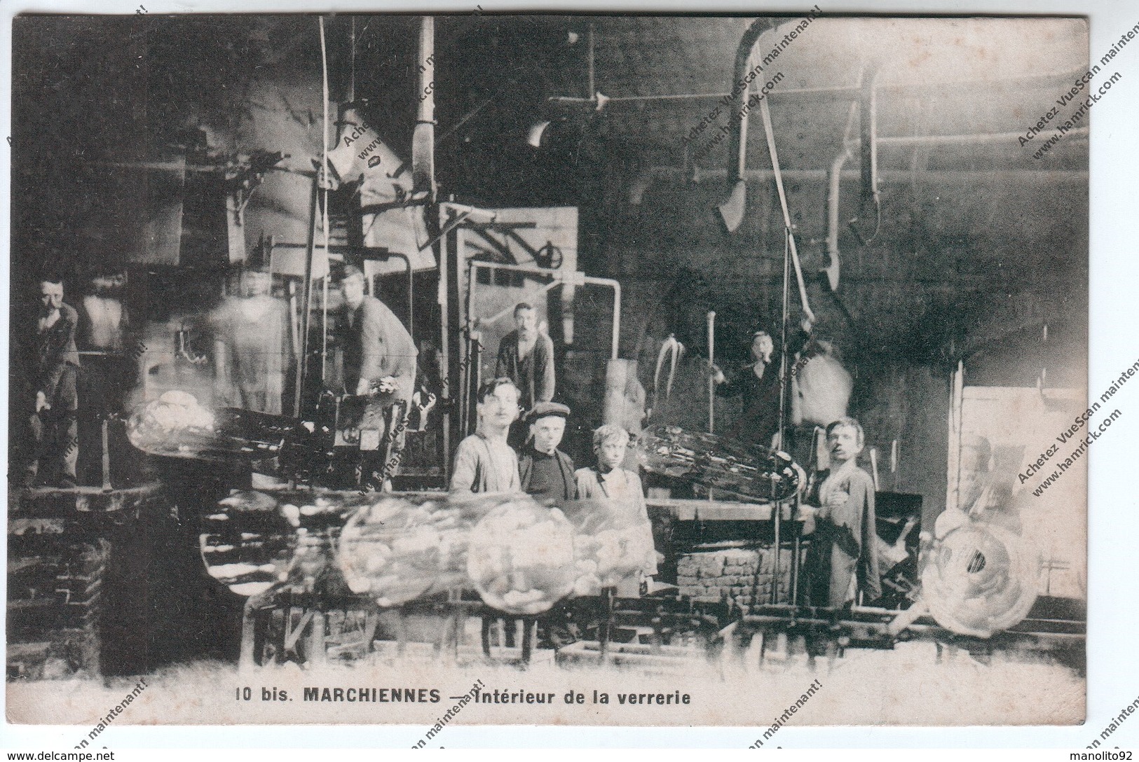 TRES RARE CPA MARCHIENNES (59) : Intérieur De La Verrerie - Autres & Non Classés