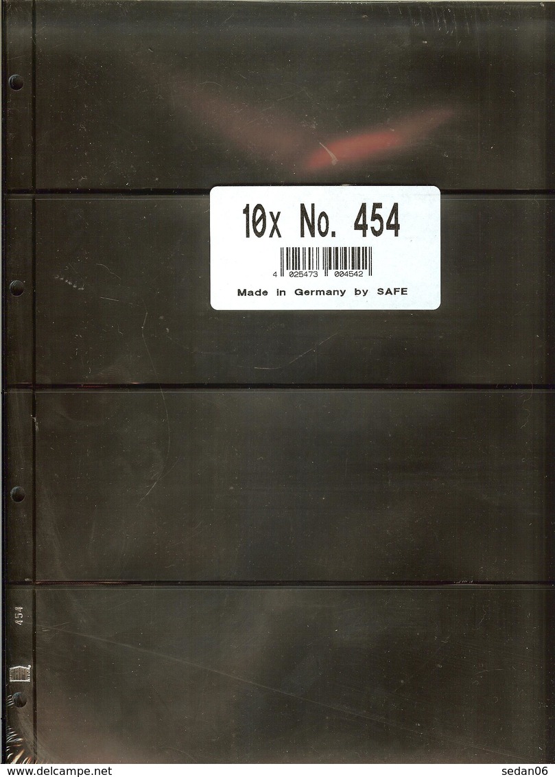 SAFE/I.D. - Feuilles COMPACT A4 - 4 BANDES - REF. 454 (10) - Fond Noir - A Nastro