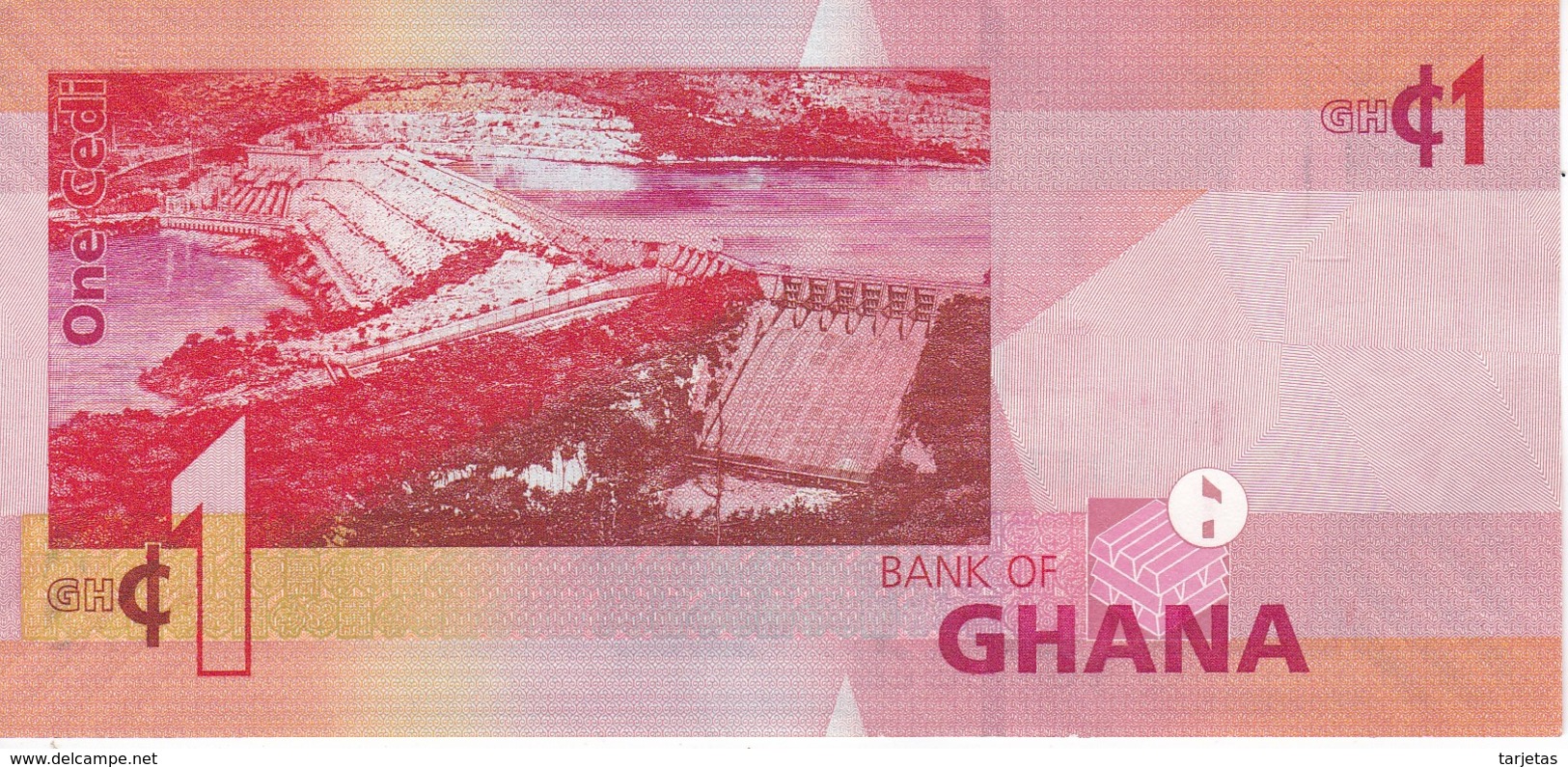 BILLETE DE GHANA DE 1 CEDI DEL AÑO 2014 EN CALIDAD EBC (XF) (BANKNOTE) - Ghana