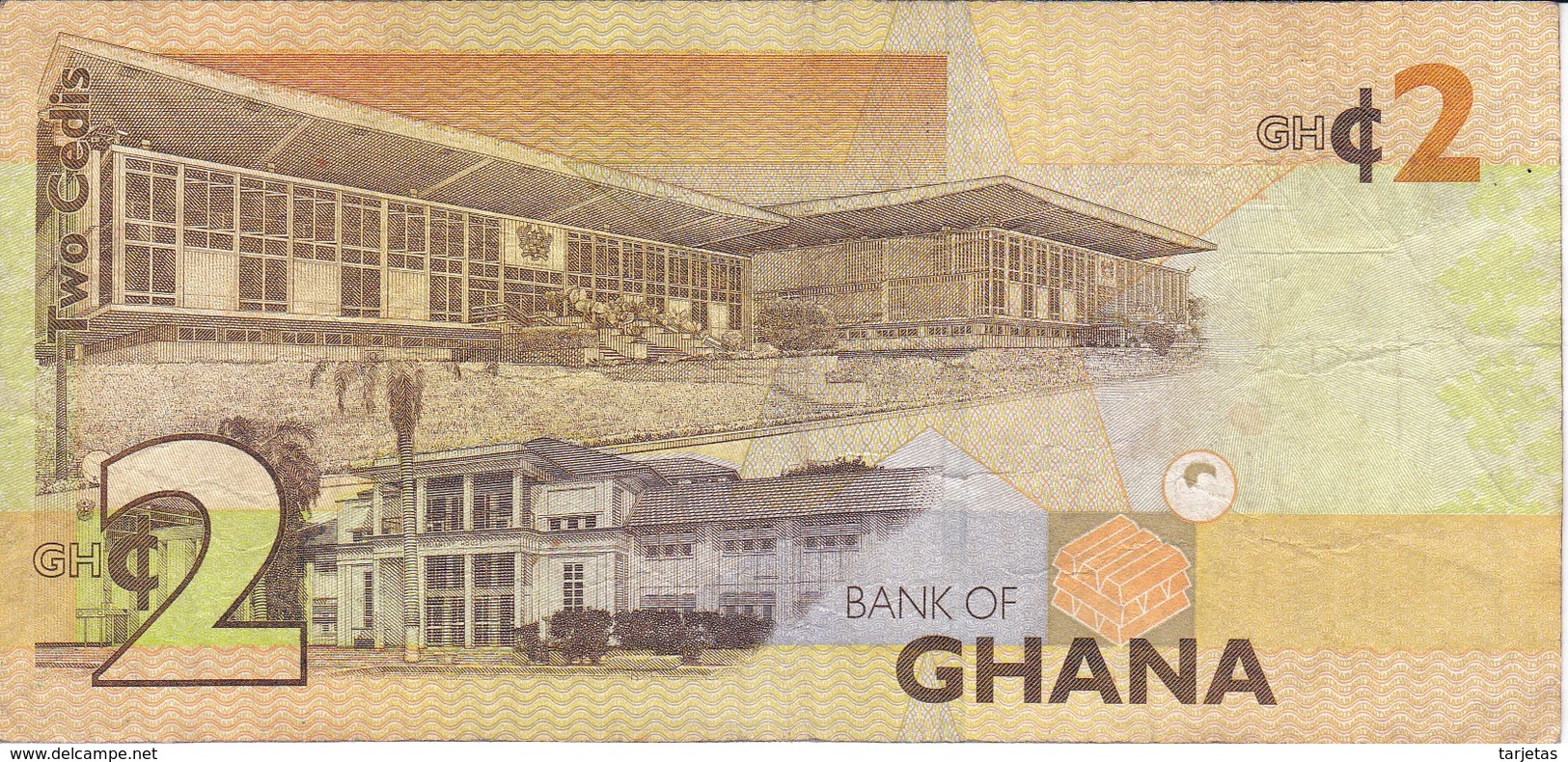 BILLETE DE GHANA DE 2 CEDIS DEL AÑO 2015 (BANKNOTE) - Ghana