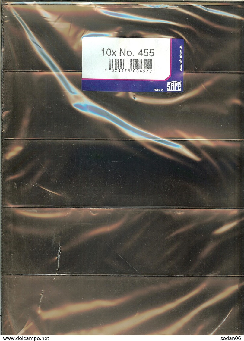 I.D. - Feuilles COMPACT A4 - 5 BANDES - REF. 455 (10) - Fond Noir - For Stockbook