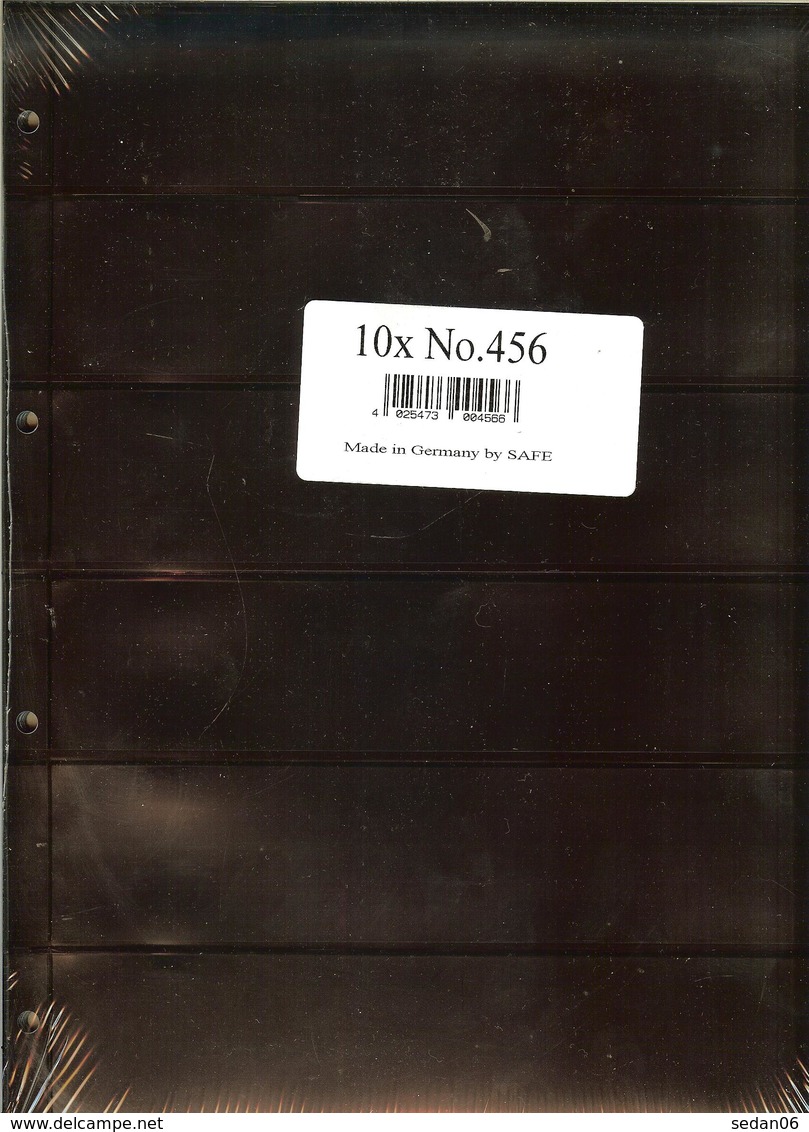 I.D. - Feuilles COMPACT A4 - 6 BANDES - REF. 456(10) - Fond Noir - For Stockbook