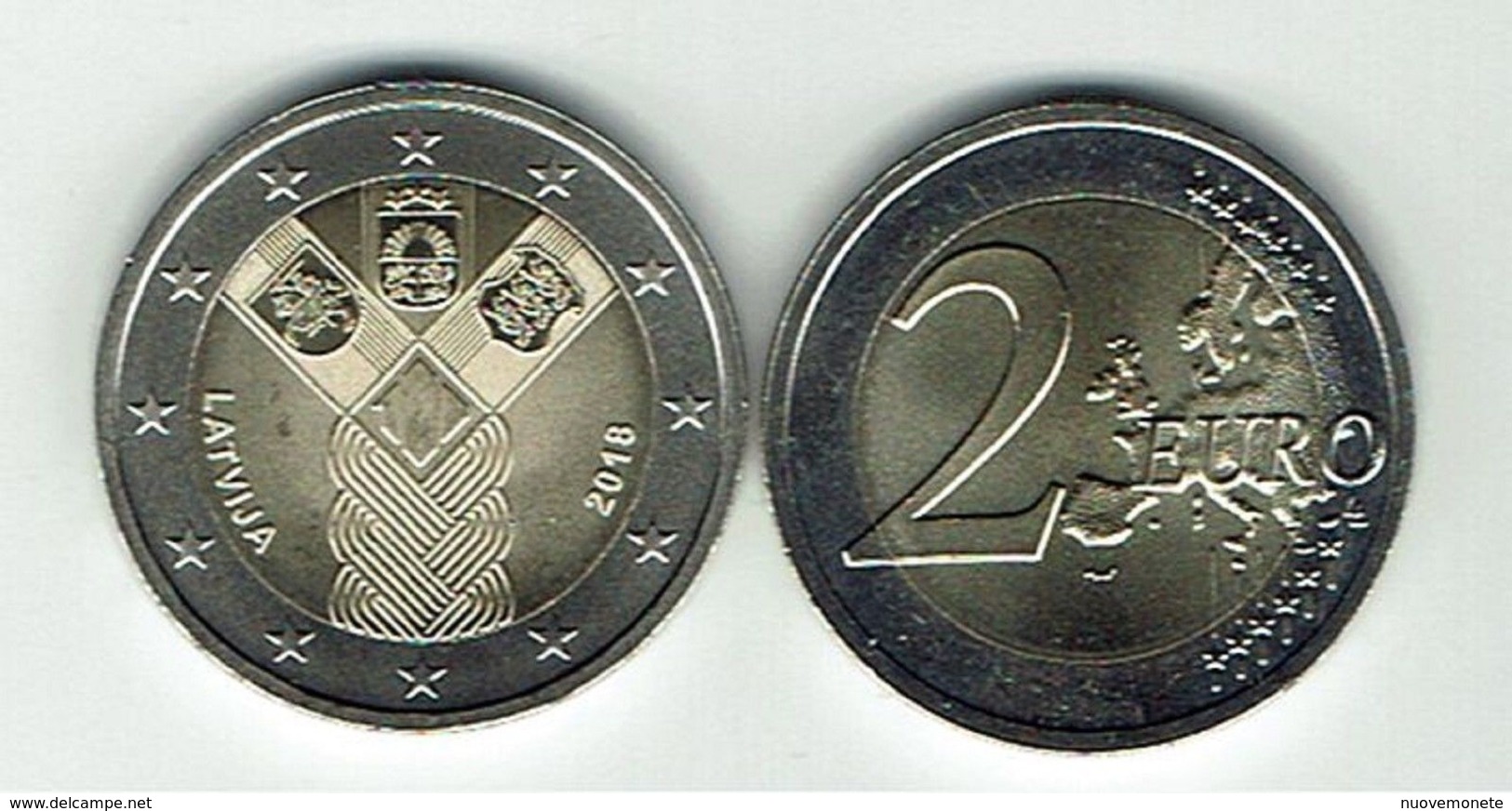 LETTONIA  2 Euro 2018  100° Stati Baltici  FDC - Lettonia