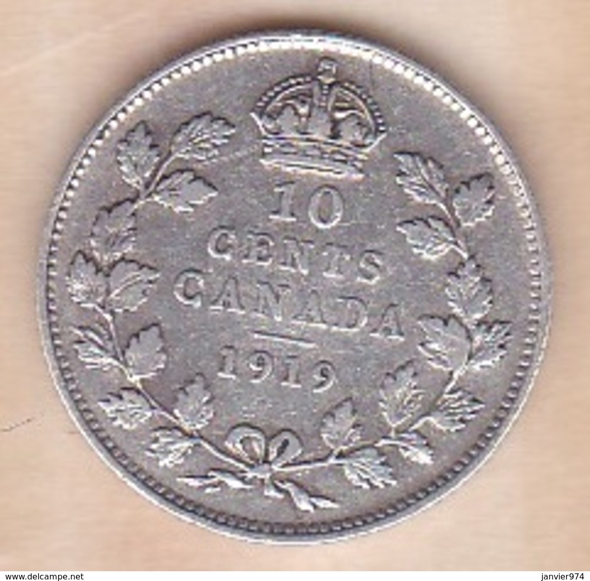 Canada, 10 Cents 1919, George V, En Argent - Canada