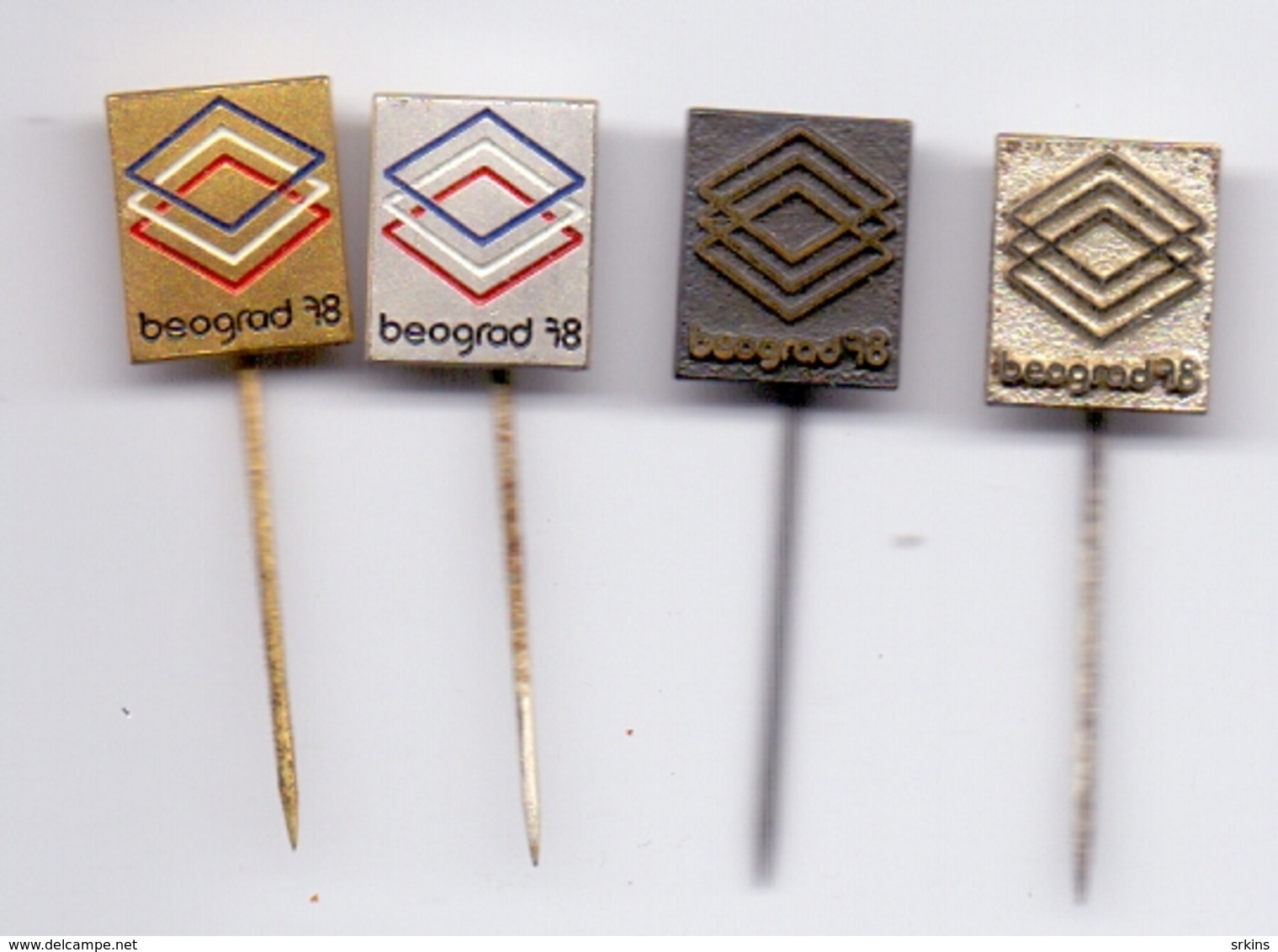 4 Pins Pin Badge World Championship Yugoslavia Belgrade 1978.,Beograd 78 , Amateur Boxing - Kleding, Souvenirs & Andere