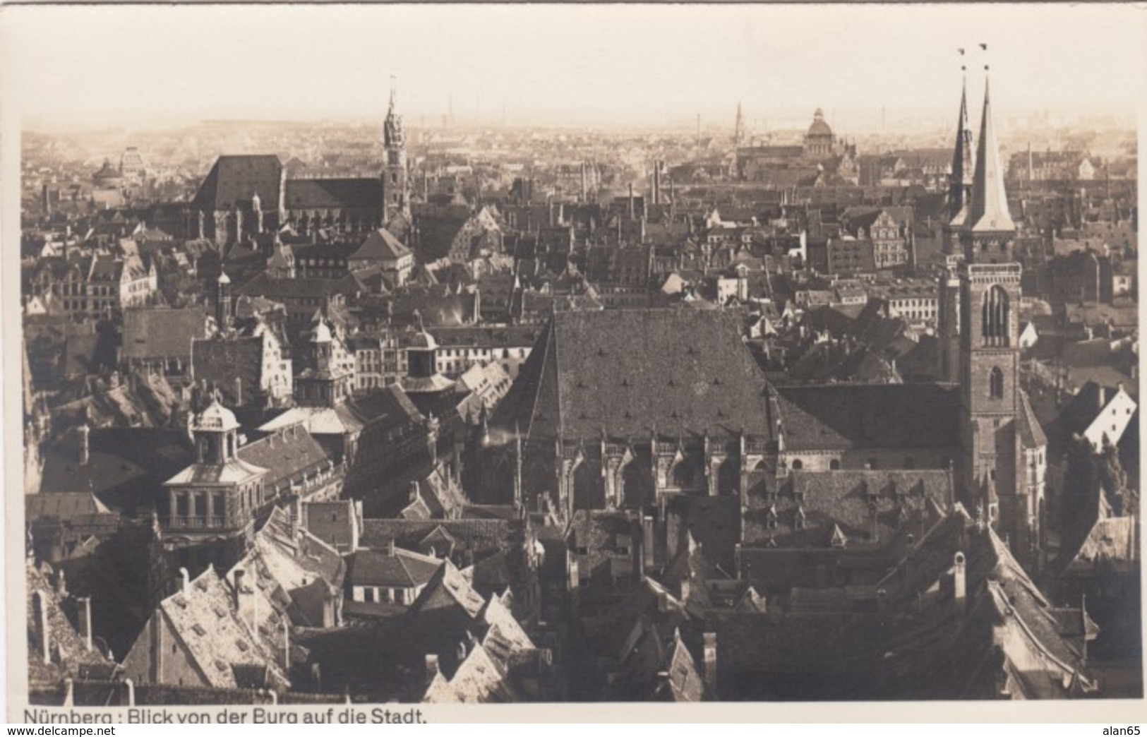 Nuernberg Germany, Panoramic View Of City From The Castle, C1920s Vintage Real Photo Postcard - Nuernberg