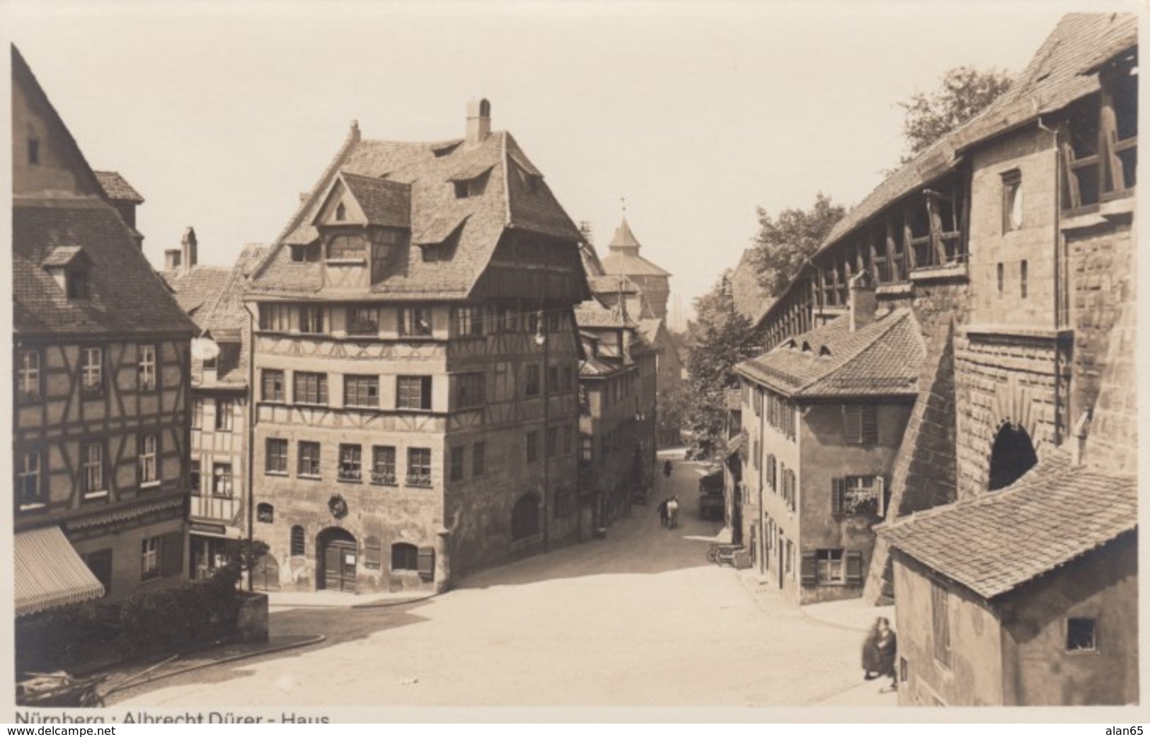 Nuernberg Germany, Street Scene Neighborhood Albrecht Durer House, C1920s Vintage Real Photo Postcard - Nuernberg