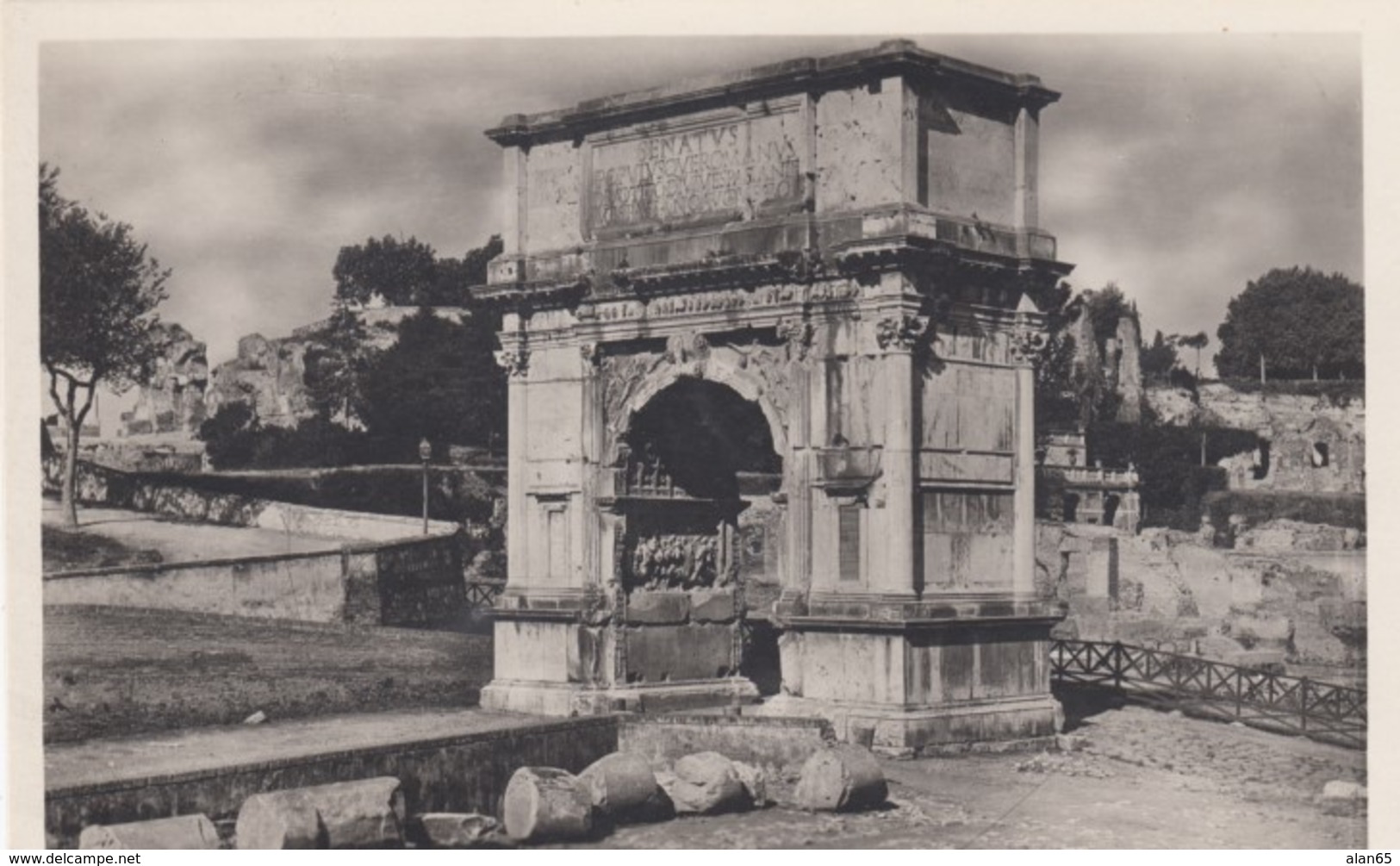 Rome Italy, Arco Di Tito Arch Ruins, C1910s/20s Vintage Real Photo Postcard - Other Monuments & Buildings