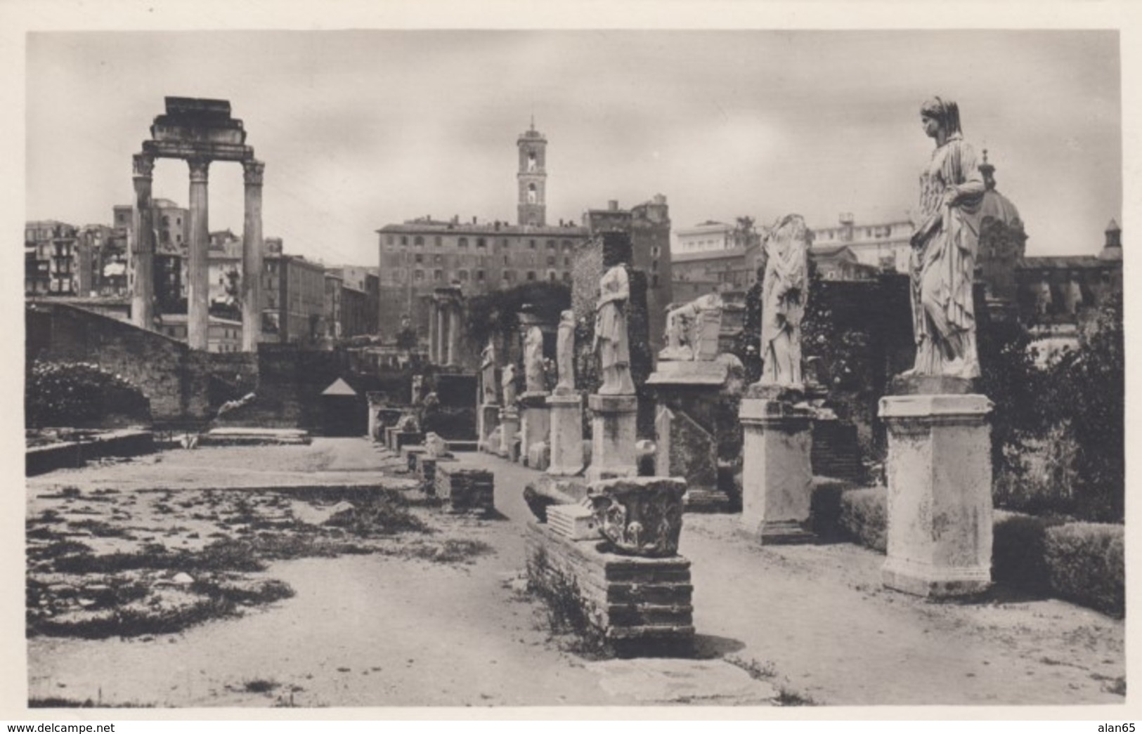 Rome Italy, Foro Romano Roman Forum Ruins Casa Delle Vestali House, C1910s/20s Vintage Real Photo Postcard - Other Monuments & Buildings