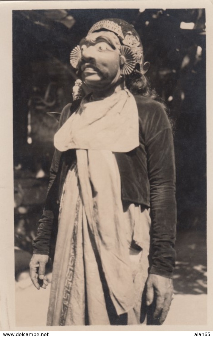 Italy, Unidentified Festival Parade Man In Costume Mask, C1910s/20s Vintage Real Photo Postcard - Other & Unclassified