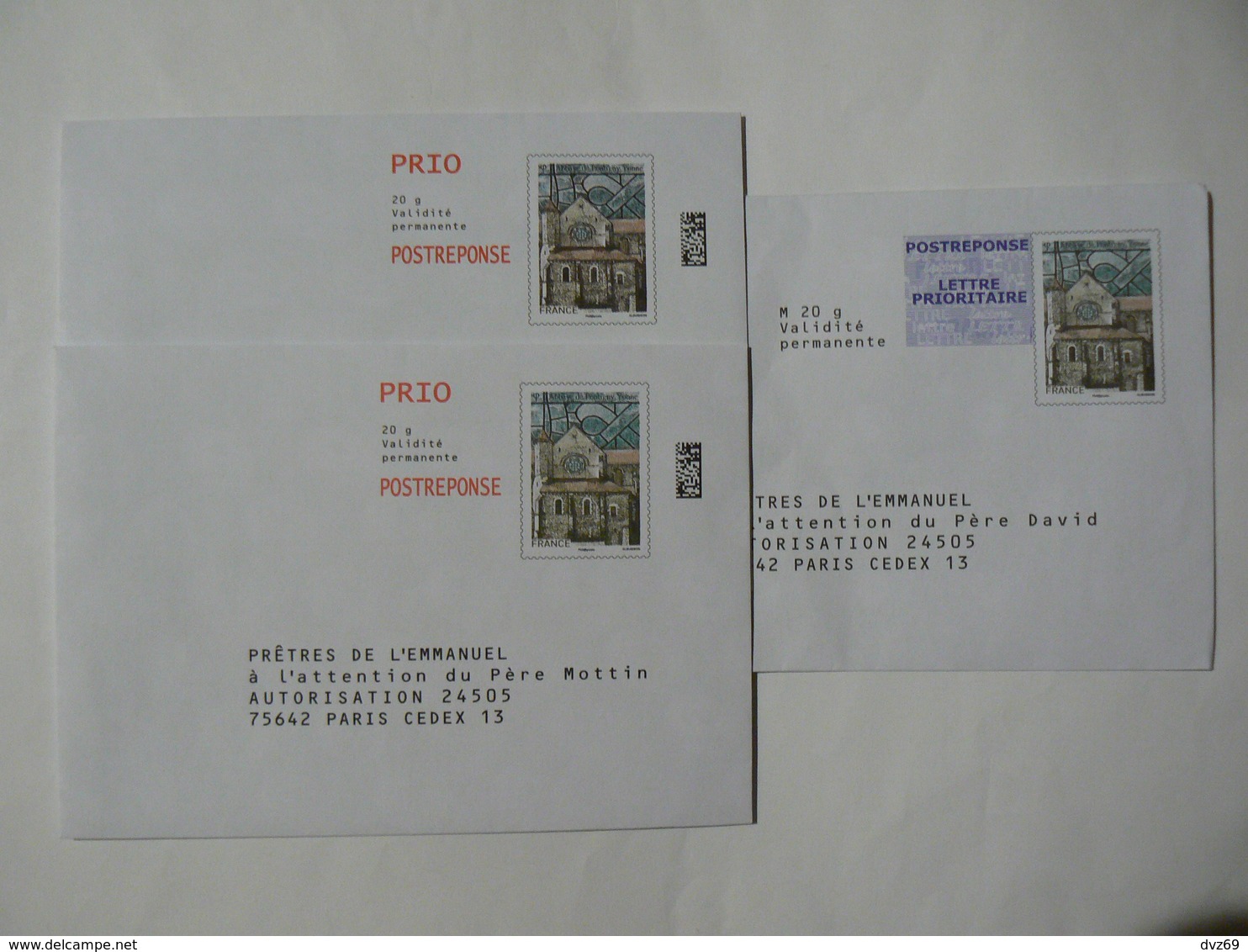 Postréponse Prio 20g, 3 Enveloppes, PRÊTRES DE L'EMMANUEL, 20g Validité Permanente TB. - Prêts-à-poster: Réponse