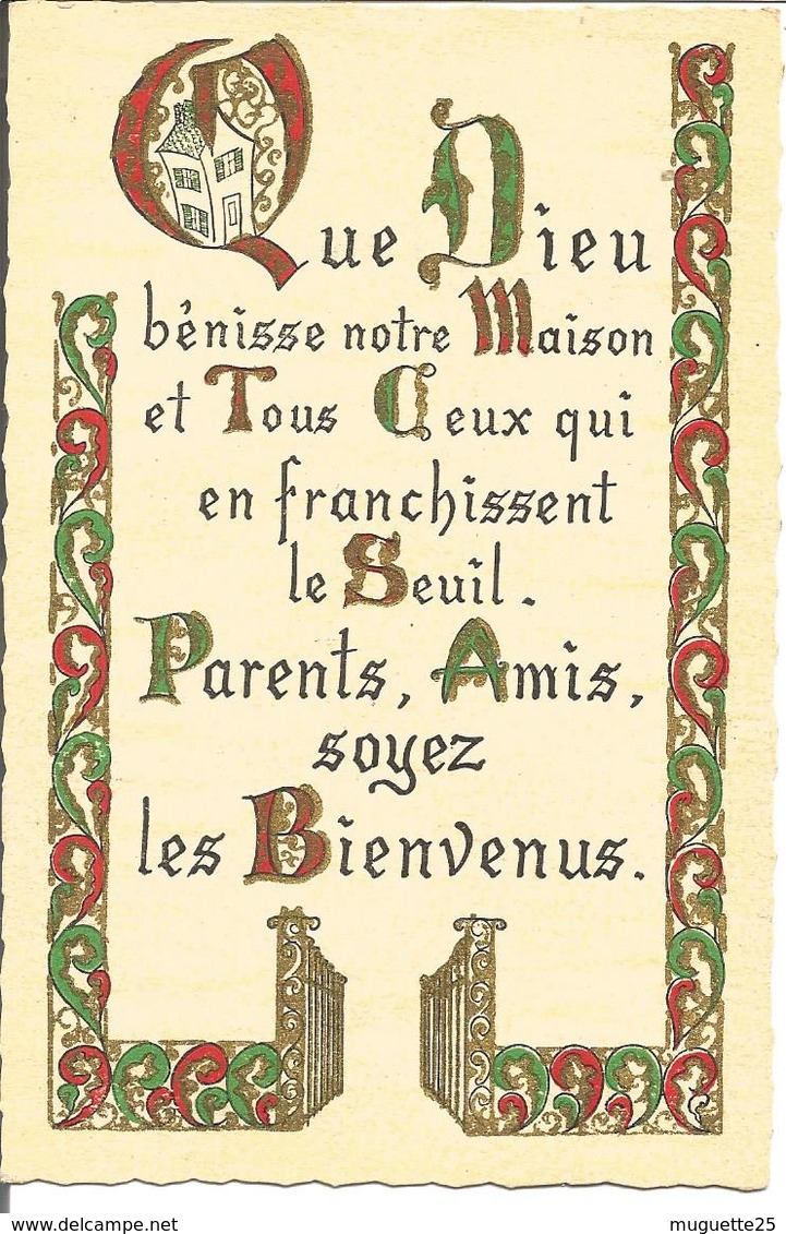 Carte Avec Enluminures ( Maximes  DIEU)  Format 9.5x 14 Cm - Filosofie