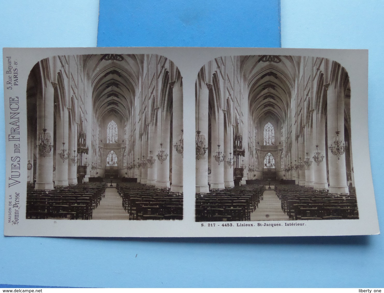 LISIEUX : St. Jacques - L'Interieur : S. 217 - 4453 ( Maison De La Bonne Presse VUES De FRANCE ) Stereo Photo ! - Photos Stéréoscopiques