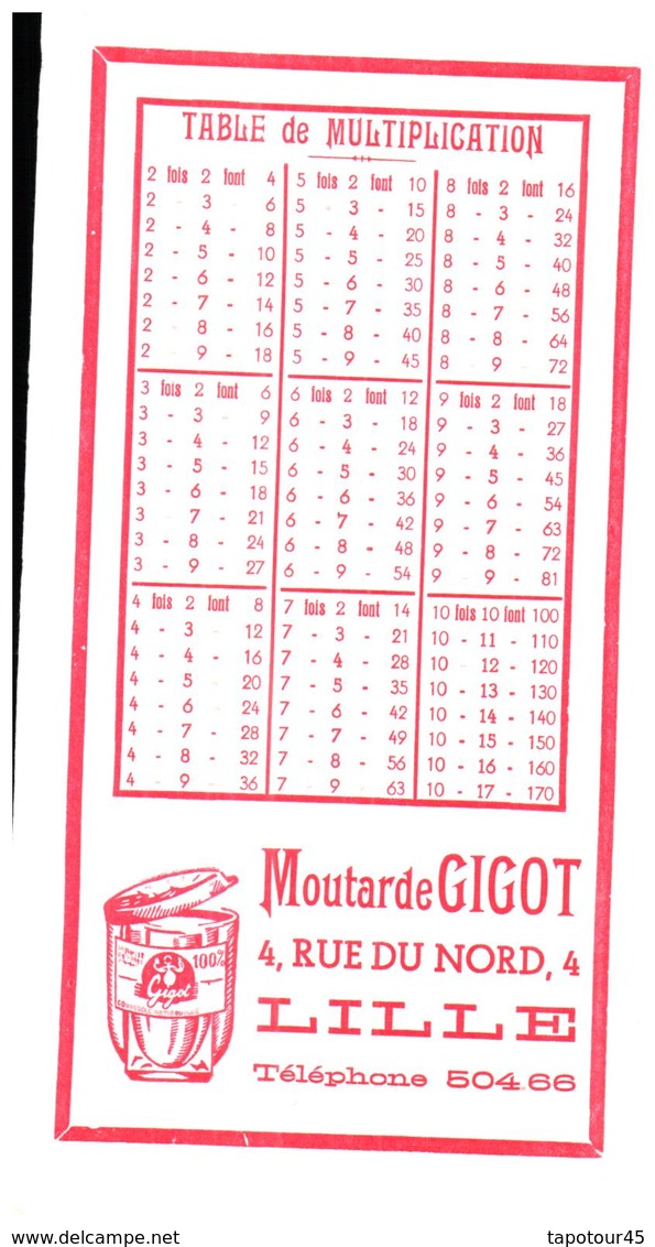 M G/Buvard Moutarde Gigot Lille  (Format 20 X 11) (N= 1) - Moutardes