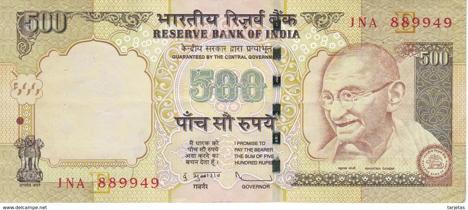 BILLETE DE LA INDIA DE 500 RUPEES    (BANKNOTE) DIFERENTES FIRMAS - India