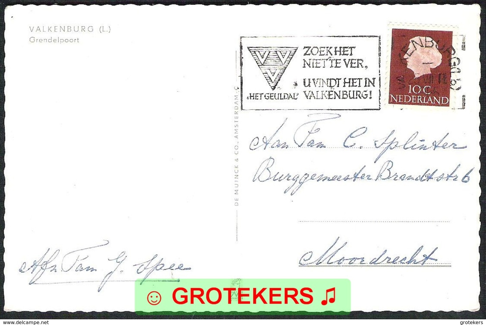 VALKENBURG Grendelpoort 1966   Mooi Reclamestempel - Valkenburg