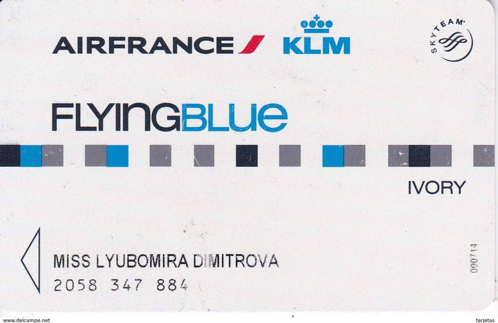 TARJETA DE LA COMPAÑIA AEREA AIRFRANCE Y KLM - IVORY (PLANE-AEROPLANE) - Avions