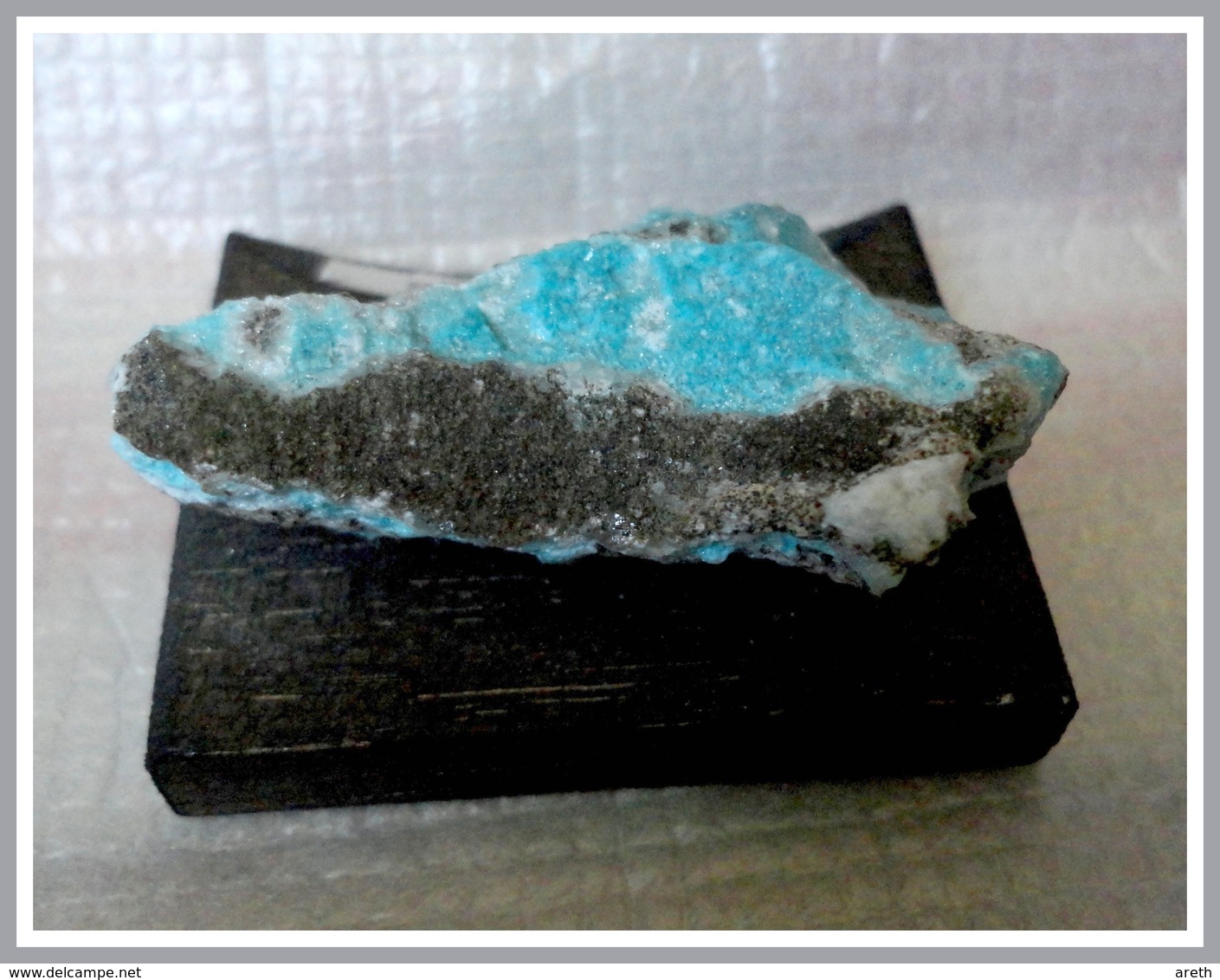 AURICALCITE Sur Socle Bois -   5 X 3 X 2 Cm - Mineralien