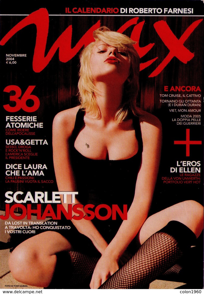 POSTAL DE ITALIA, REVISTA MAX - SCARLETT JOHANSSON. (356) - Advertising