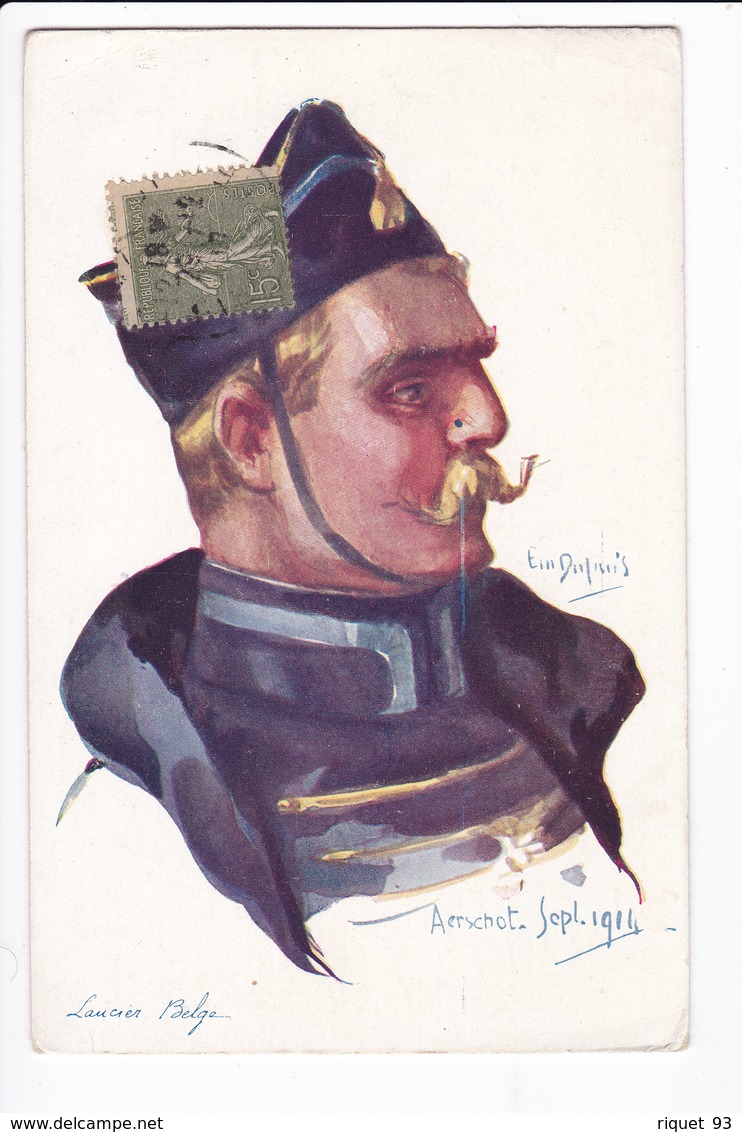 LANCIER BELGE(Portrait) - Aquarelle Signée: Aerschot. Sept 1914 - Ein Dupuis - Weltkrieg 1914-18