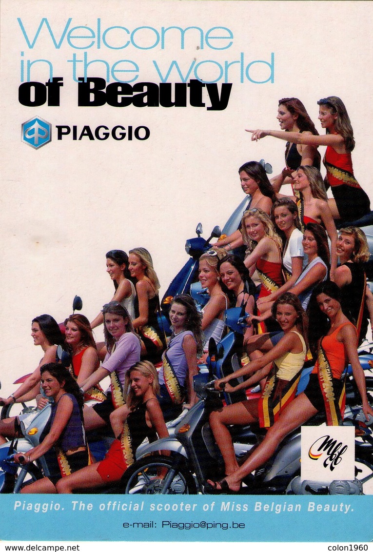 POSTAL DE BELGICA, VESPA ET. MOTOS Y CHICAS. (358) - Publicidad