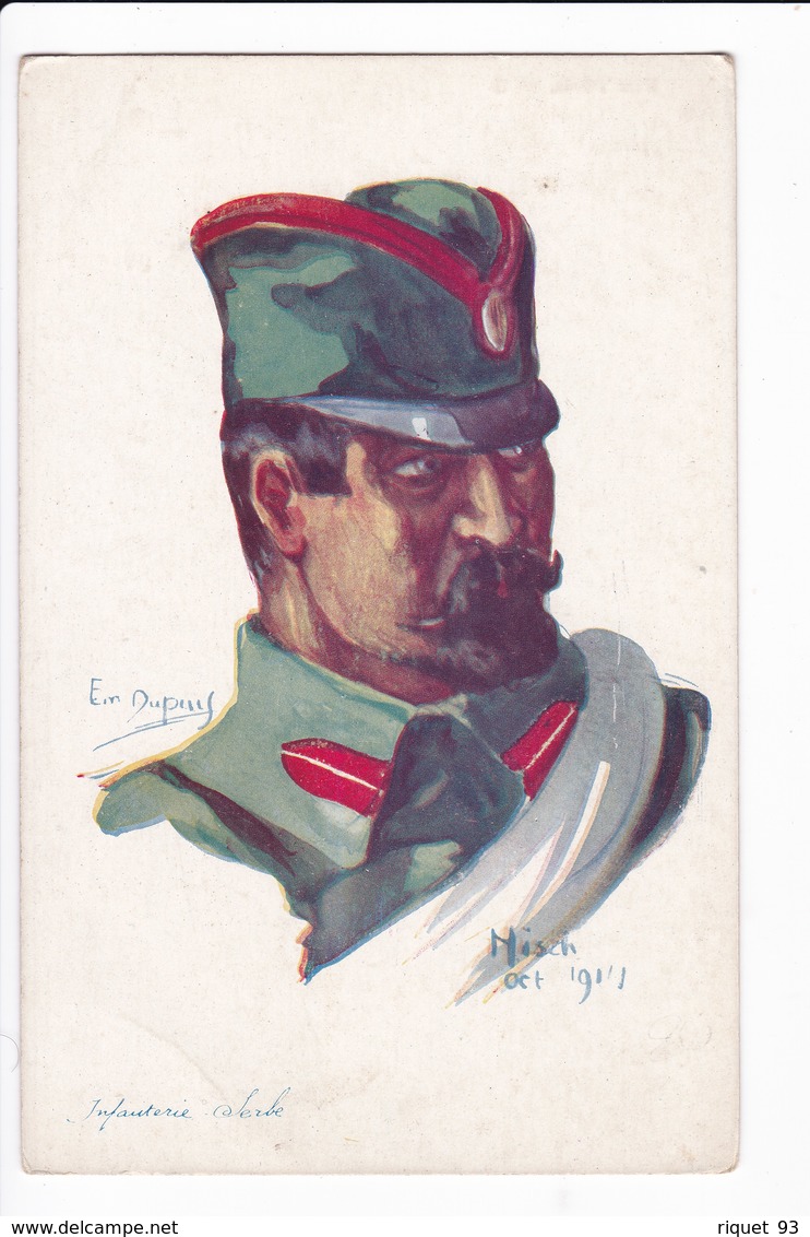 Infanterie Serbe (Portrait) - Aquarelle Signée: Misch Oct 1914 - Ein Dupuis - War 1914-18