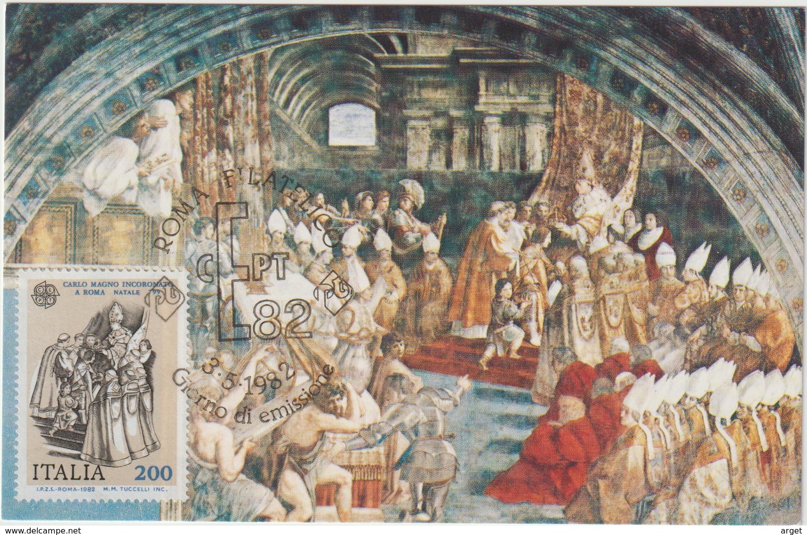 Carte-Maximum ITALIE N° Yvert 1530 (RAPHAËL) Obl Sp Ill 1er Jour (Charlemagne) - Maximum Cards