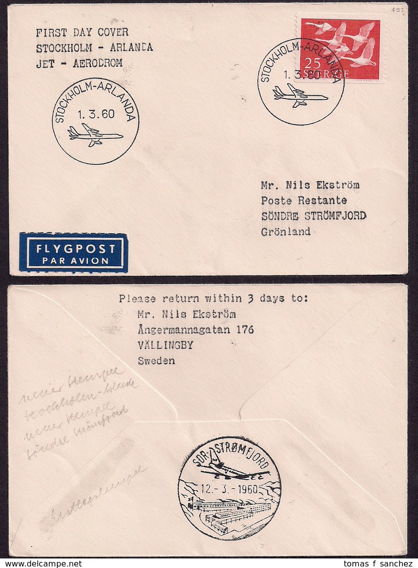 Suède - 1960 - Stockholm - Arlanda - Jet - Aérodrome - Lettres & Documents