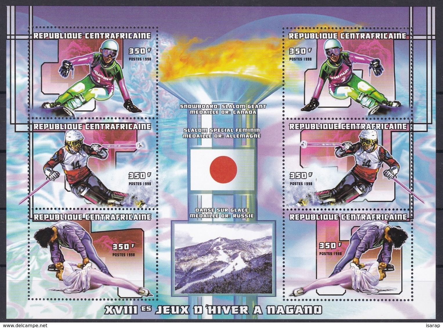 1998 - República Centrafricana - Olympic Games - MNH - Invierno 1998: Nagano