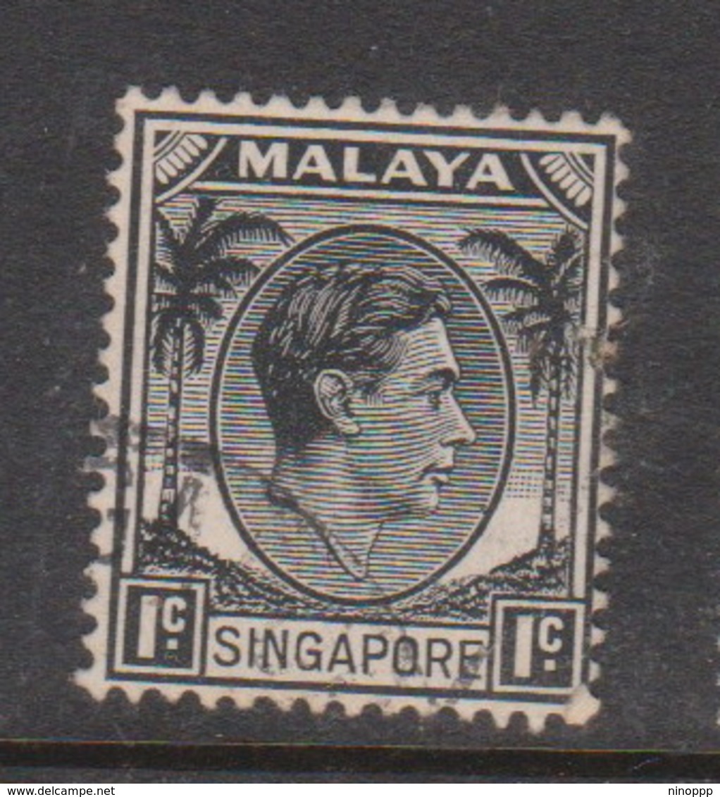 Singapore 1 1948 King George VI Definitives 1c Black, Used - Singapore (1959-...)