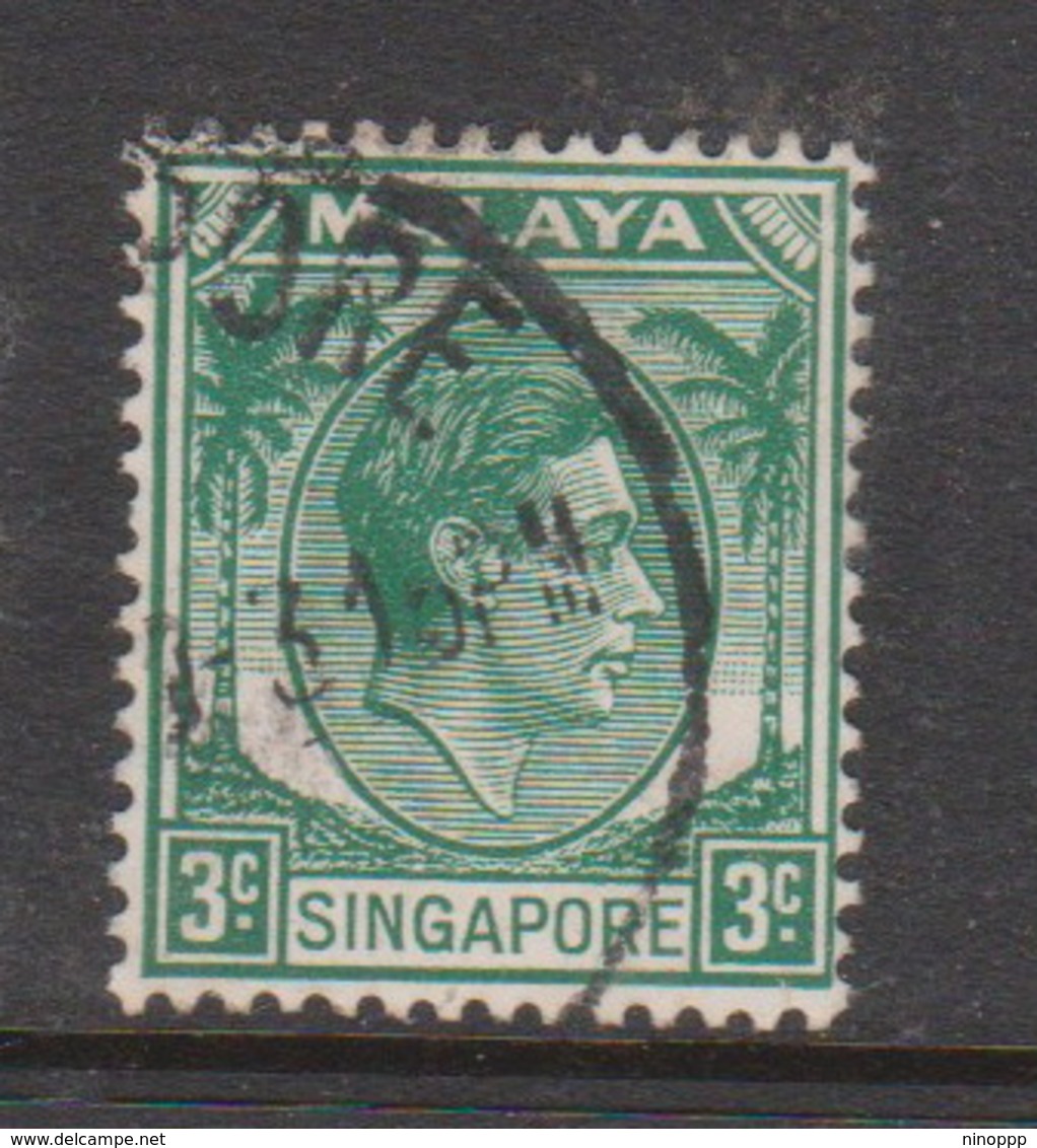 Singapore 3 1948 King George VI Definitives 3c Green, Used - Singapore (1959-...)